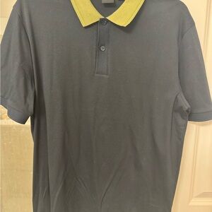 Boss Black Polo with Yellow Collar